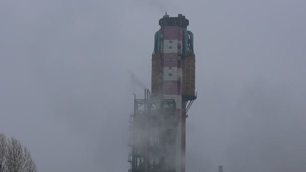 Planta Industrial Emisiones Las Tuberías Instalación — Vídeos de Stock