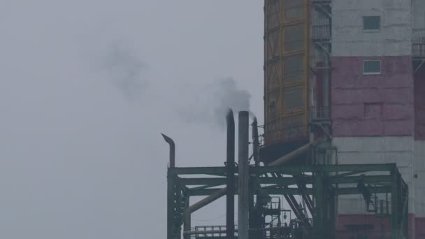 Planta Industrial Emisiones Las Tuberías Instalación — Vídeos de Stock