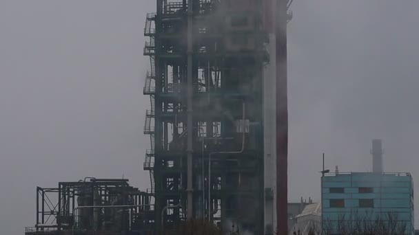 Planta Industrial Emisiones Las Tuberías Instalación — Vídeos de Stock