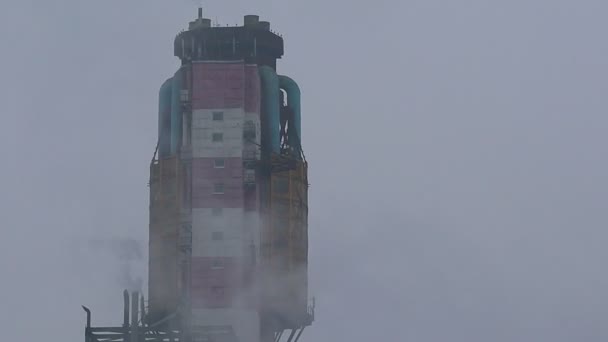 Planta Industrial Emisiones Las Tuberías Instalación — Vídeos de Stock