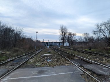 Demiryolu. Uzağa uzanan raylar.