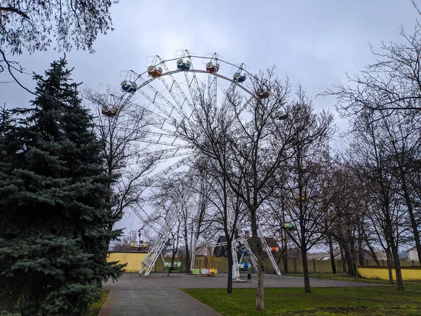 Roda Gigante Construção Ferro Roda Gigante Atração Parque — Fotografia de Stock