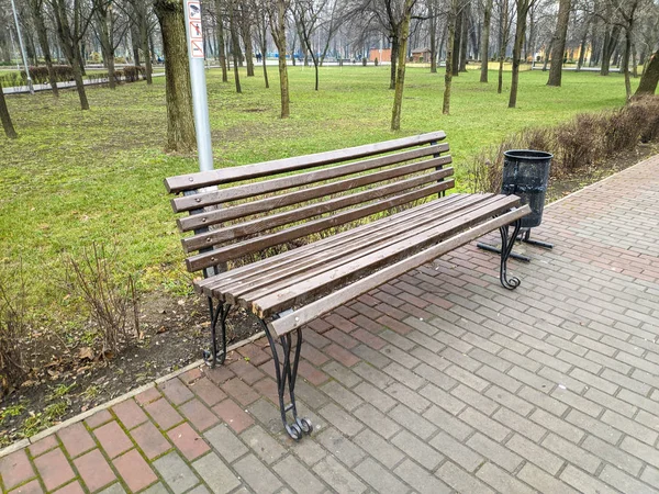 Bänkar Parken Plats Att Koppla Stadsparken — Stockfoto