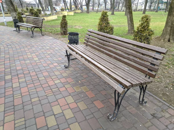Benches Park Place Relax City Park — 스톡 사진
