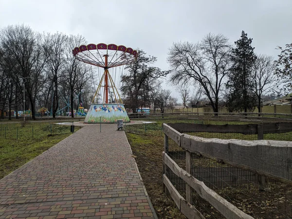 Aceras Senderos Parque Parque Ciudad Tiempo Nublado —  Fotos de Stock