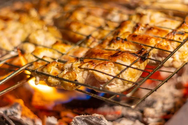 Meat Fire Grilling Barbecue Chicken Grill — 스톡 사진