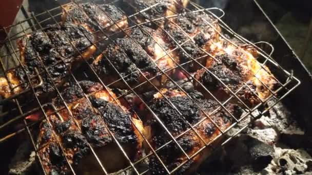 Viande Feu Cuisson Barbecue — Video