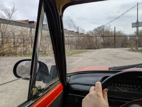 Een Oldtimer Rijden Bestuurder Rijdt — Stockfoto