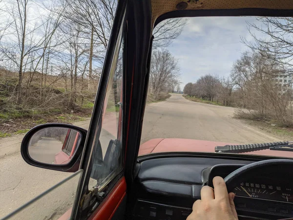 Driving Vintage Car Driver Driving — Stock Photo, Image