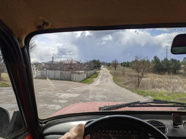 Водій Їде Всередині Автомобіля — стокове фото