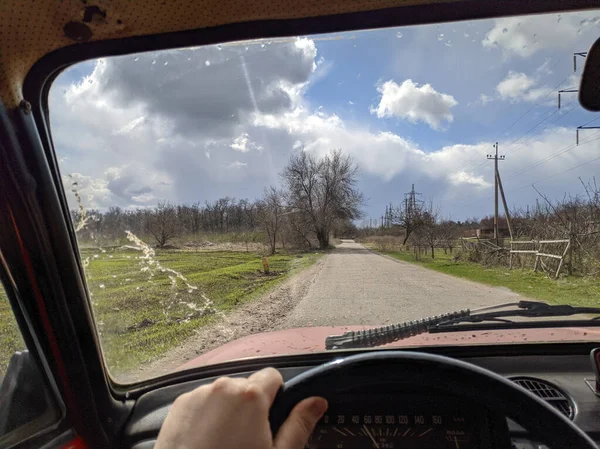 Водій Їде Всередині Автомобіля — стокове фото