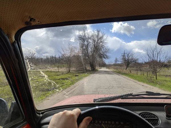 Водій Їде Всередині Автомобіля — стокове фото