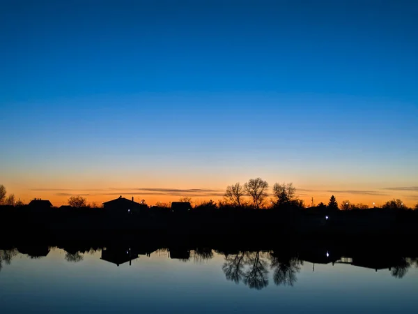 Landscape Sunset Water Reflection Water — Stock Photo, Image