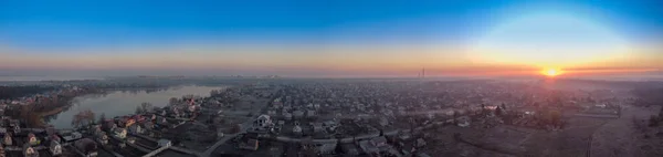 Beautiful panorama of the city and nature. aerial panorama