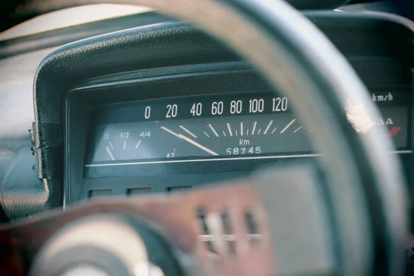 Speedometer Vintage Car Retro Car Salon — Stock Photo, Image