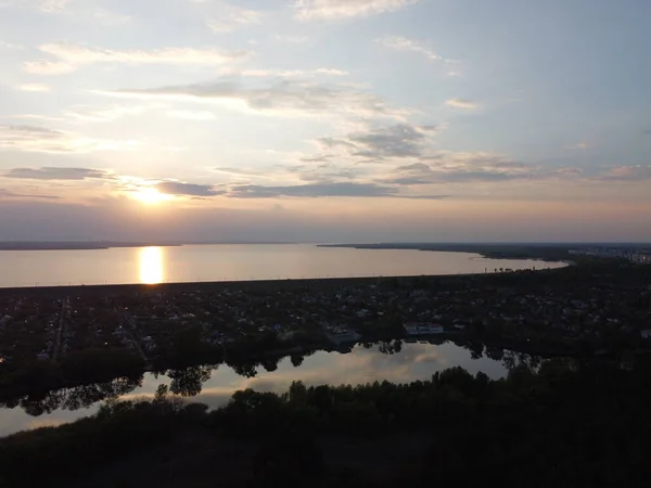 Paisagem Com Belo Pôr Sol — Fotografia de Stock