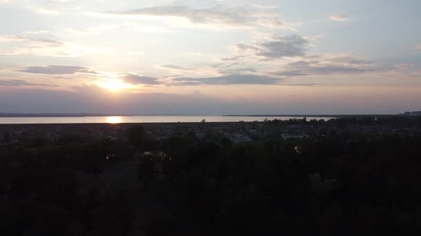 Landschaft Mit Einem Wunderschönen Sonnenuntergang — Stockvideo