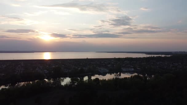 Landschap Met Een Prachtige Zonsondergang — Stockvideo