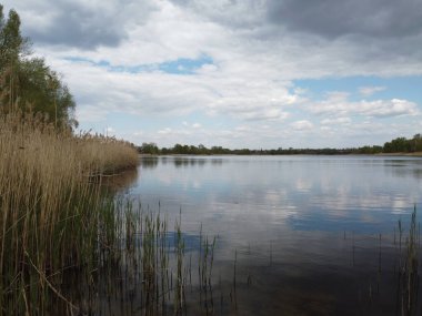 bahar manzarası. toprak ve su yukarıdan
