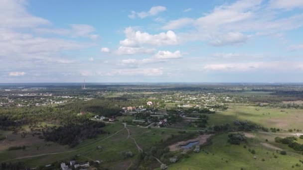 Prachtig Landschap Met Een Rivier Vanaf Een Hoogte Land Rivier — Stockvideo