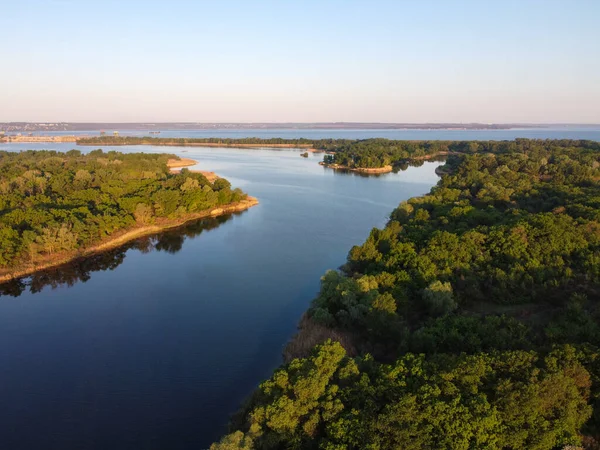 Prachtig Landschap Vanaf Een Hoogte Land Rivier Van Bovenaf — Stockfoto