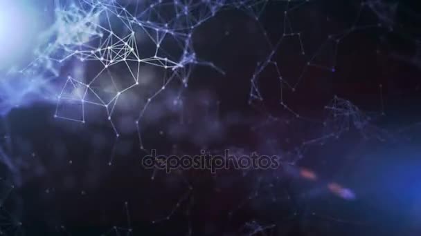 Technologies. Abstract background with plexus connections wire frame web. Seamless looping. — Stock Video