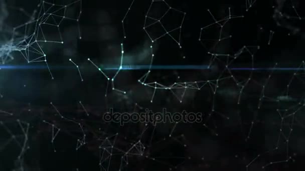 Technologies. Abstract background with plexus connections wire frame web. Seamless looping. — Stock Video