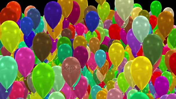 Globos de colores se levantan — Vídeos de Stock