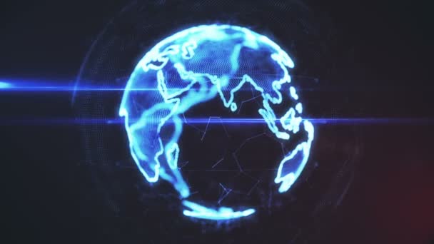 Rotação holográfica da terra — Vídeo de Stock