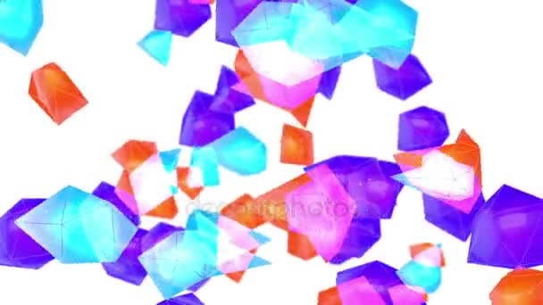 Abstract Low Poly Particles Loop Background. Rendering 3D Full HD — Video Stock