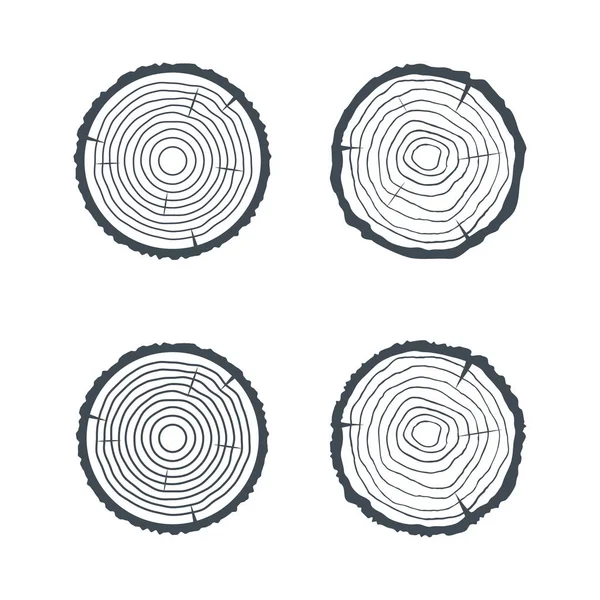 Meld u doorsnede vier geïsoleerde Illsutrations. Vector — Stockvector