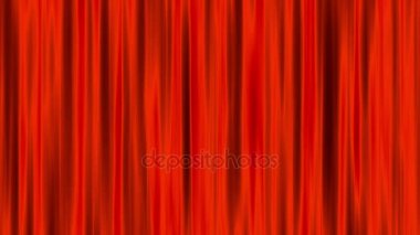 Kırmızı perdeleri animasyon döngüsü 3d render