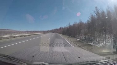 Banliyö yol. Araba cam görüntüleyin. Full Hd