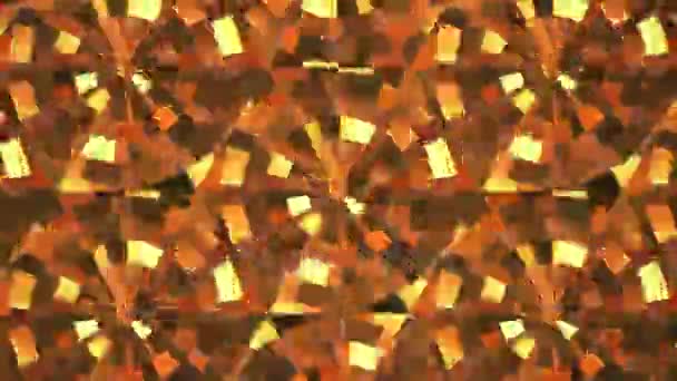Золота петля калейдоскопа Backgrpund. 3d візуалізація — стокове відео