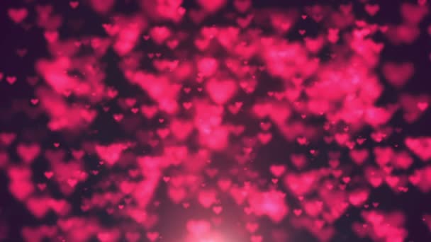 Kleurrijke hart Bokeh lus Happy Valentine achtergrond — Stockvideo