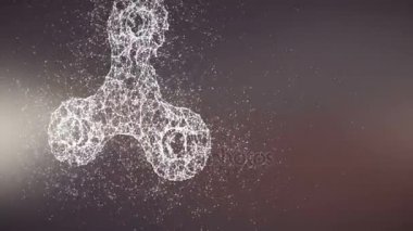 Pleksus Spinner kıpır döngü arka plan 3d render