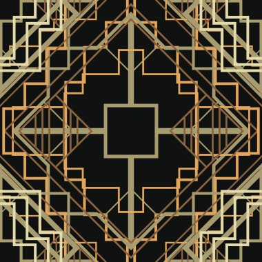 Art Deco Dikişsiz desen arka plan. Vektör