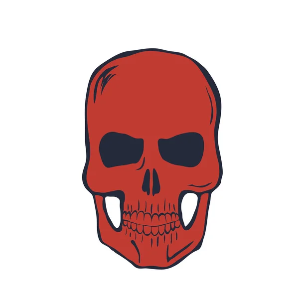 Red Skull on White Background. Vector — Stock Vector