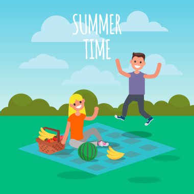 Grup atlama fotoğrafı. Düz tasarım karakter. Vektör