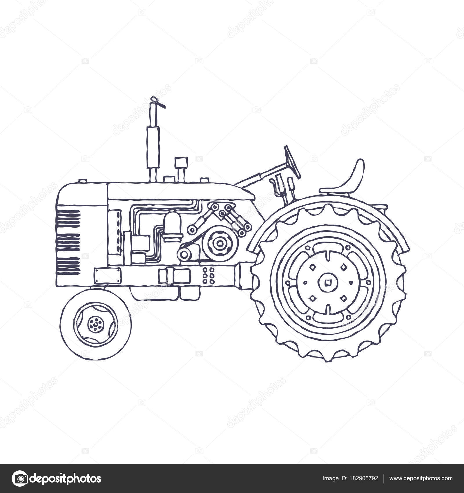Trattore agricolo dell annata isolato su bianco vackground Vector Trattore agricolo dell annata isolato su bianco vackground Vector — Vettoriale Stock