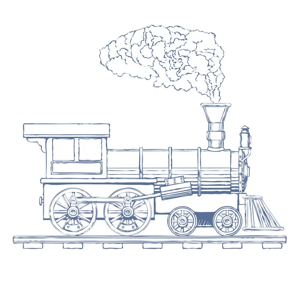 Vintage Parowa lokomotywa wektor logo szablon projektu. kolejowy lub transport ikona. Wektor — Wektor stockowy