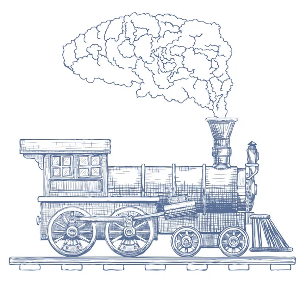Дизайн векторного логотипа паровоза Vintage Steam. иконка поезда или транспорта. Вектор — стоковый вектор
