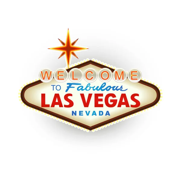Clásico retro Bienvenido al cartel de Las Vegas. Vector — Vector de stock