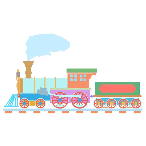 Vintage Parowa lokomotywa wektor logo szablon projektu. kolejowy lub transport ikona. Wektor — Wektor stockowy