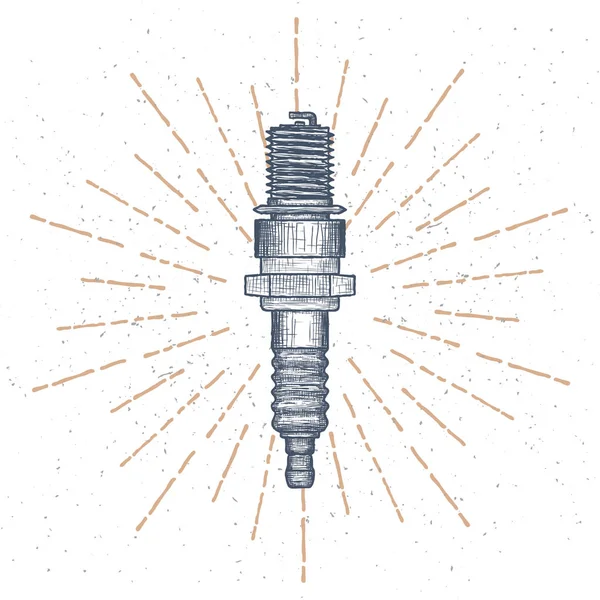 Spark Plug vetor logotipo modelo de design. Autopeças ou ícone de serviço de carro. Vetor —  Vetores de Stock