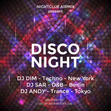 Dans partisi poster vektör arka plan şablonu parçacıklar, vurgu ve pembe ve mavi renklerde modern geometrik şekiller. Müzik etkinliği el ilanı veya afiş soyut. Vektör