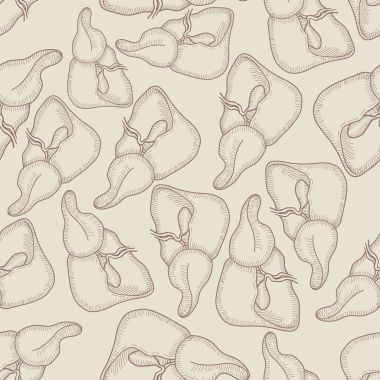 Mürekkep insan karaciğer kroki, çizilmiş desen arka plan, oyulmuş anatomik illüstrasyon sorunsuz teslim. Vektör