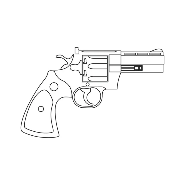 Vintage Revolver Gun. Firearm, pistol. Vector — Stock Vector