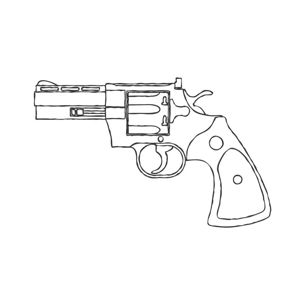 Vintage Revolver Gun. Firearm, pistol. Vector — Stock Vector