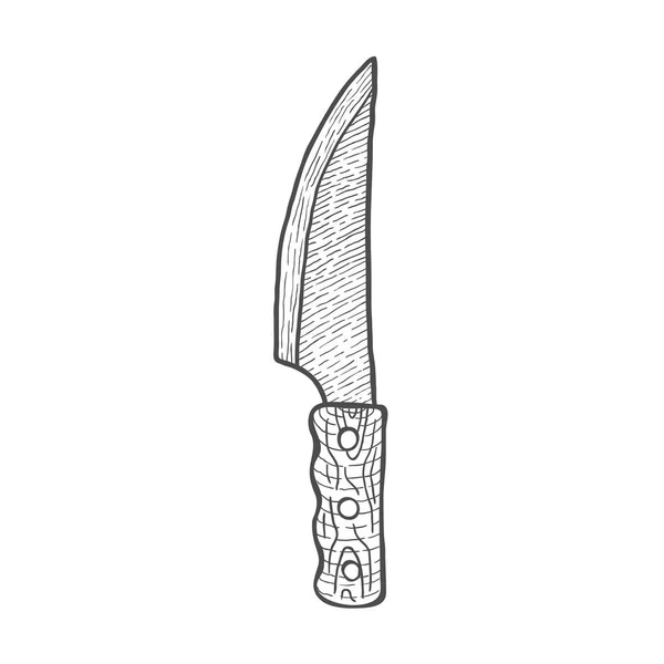 Cuchillo de cocina de chef dibujado a mano. Vector — Vector de stock